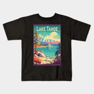 Lake Tahoe National Park Vintage Travel Poster Kids T-Shirt